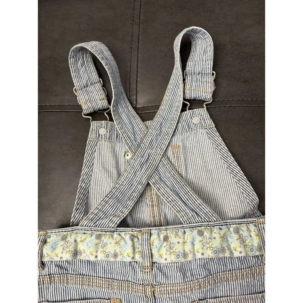 Y2k OshKosh Girls 2T Striped Denim Overall Dress